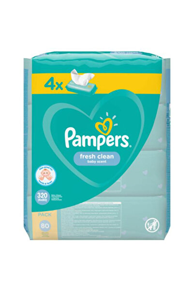 Pampers Baby Wet Wipes - Fresh Clean, 4x 80 pcs