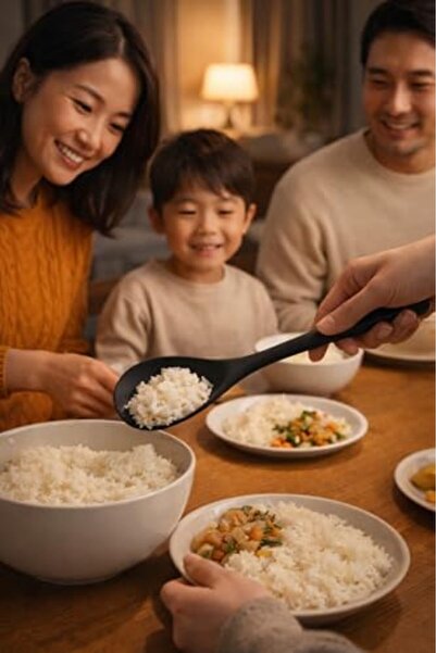 Yıldızan Nzr Beautestore Durable Silicone Rice Spoon Fireproof Non-Stick Flex...