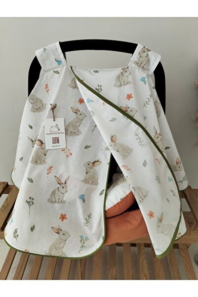 MAMARADUGA Stroller Cover+Stroller Cushion+Stroller Sheet Set of 3 Tile Rabbi...