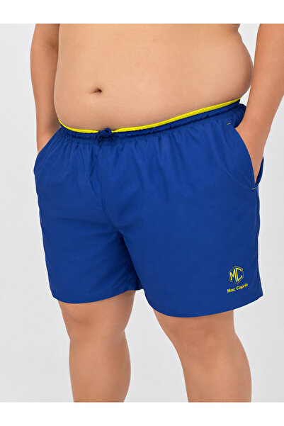 Mac Caprio Large Size Men's Swim Shorts with Elastic Waist, Lace-Up Closure, ...