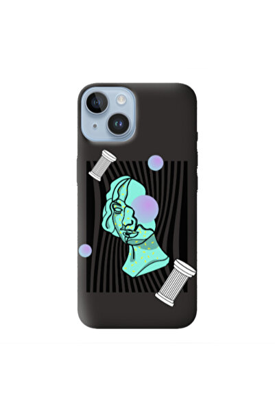 Other Apple iPhone 14 Plus Columns Black Colored Silicone TPU Θήκη