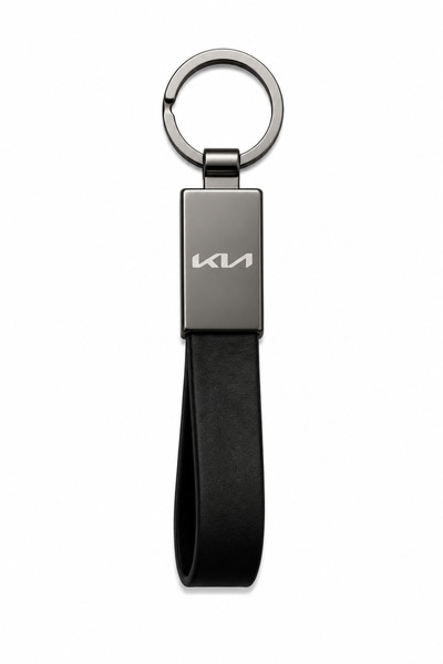 Baghes Breloc Kia din metal și piele lucioase – cu logo pe ambele părți, desi...