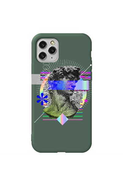 Other Apple iPhone 11 Pro Statue pixels Dark Green Colored Silicone TPU Θήκη