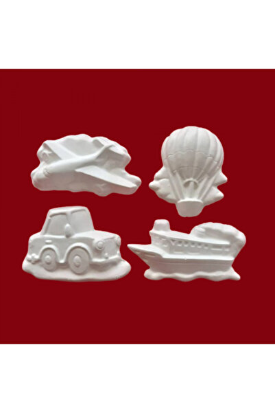 CREATIVITATEPLUS Set 4 figurine din ipsos Mijloace de Transport, 9x5cm