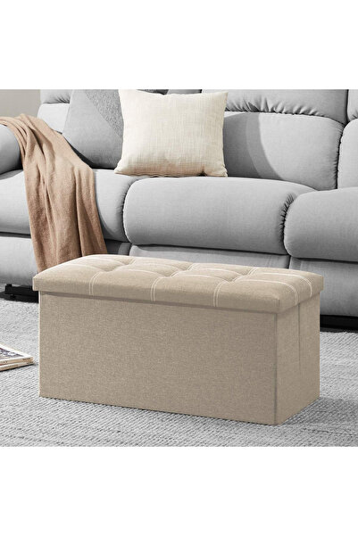 FLYPRO Folding Storage Ottoman, Ottoman with Footrest Seat Support 350lbs, St...