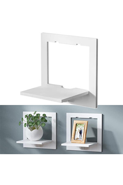 TodayShop Etajeră de perete pătrată albă - Suport pentru flori și rame foto, ...