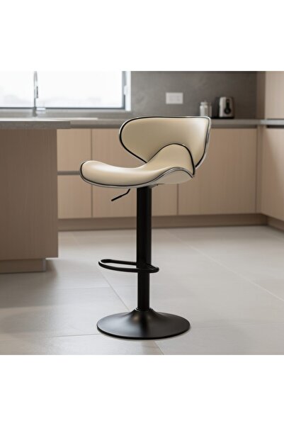 Kdhome Scaun Bar Inalt Sky, Rotativ, Sezut Adanc si Lat, Picior Metal, Piele ...