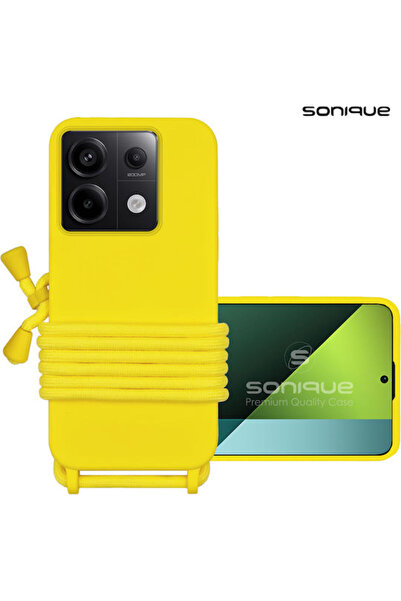 Other Sonique Πίσω Κάλυμμα Σιλικόνης 0.5mm με Λουράκι Κίτρινο (Redmi Note 13 ...