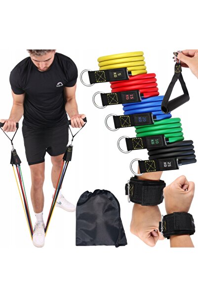Mardil Set 5 Benzi Elastice De Rezistenta Pentru Fitness Si Workout, Benzi Ra...