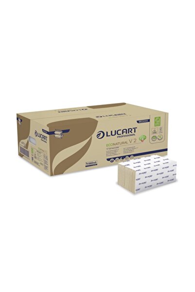Lucart Prosoape pliate V 2 EcoNatural, 2 straturi, 21 x 21 cm, 190 buc/pachet...