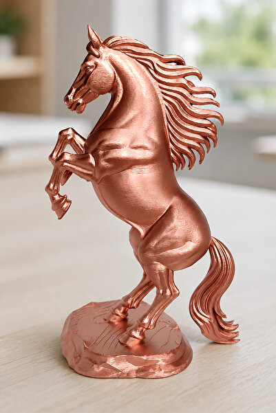 JoyShine Şahlanan At Figürlü, 25 CM Bronz Renk, Dekoratif Biblo Ev ve Işyeri,...