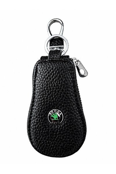 OEM Skoda Premium Eco- Leather Car Key Case – Elegant Case with Metal Ring, B...