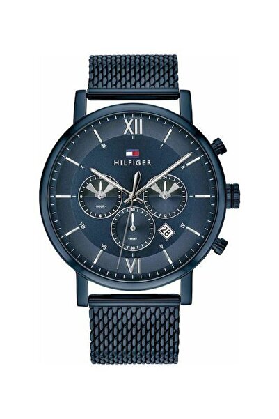 Tommy Hilfiger Evan Ρολόι Χρονογράφος Μπαταρίας με Μεταλλικό Μπρασελέ σε Μπλε...