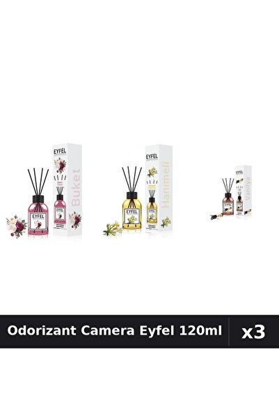 Eyfel Set 3 Odorizant Camera cu Betisoare - Bouquet, Mana Maicii Domnului, Va...