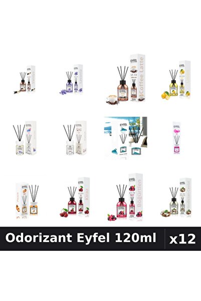 Eyfel Set 12 Odorizante Camera cu Betisoare - 12 Arome Asortate, 120ml