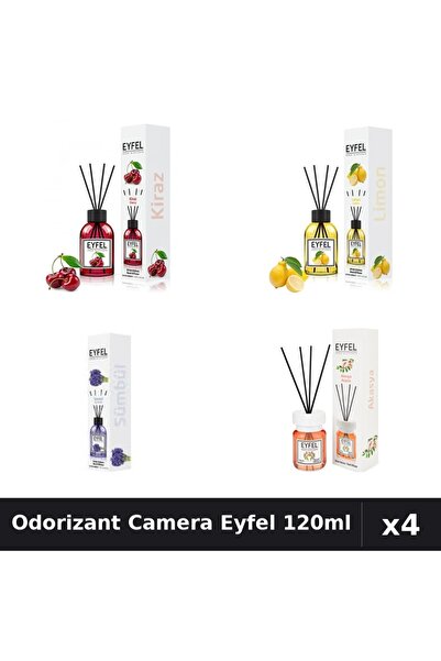Eyfel Set 4 Odorizant Camera cu Betisoare - Cirese, Lamaie, Zambile, Acacia 1...