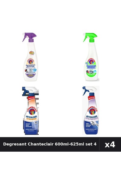 Chanteclair Set 4 Degresant Universal și Anticalcar 600ml-625ml - Mosc Alb, L...