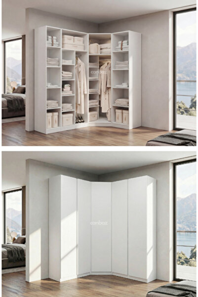 CANBAZ FURNİTURE Mira modüllü köşe 5 MDF kapaklı % 100 MDF (KURULUM DAHİL)