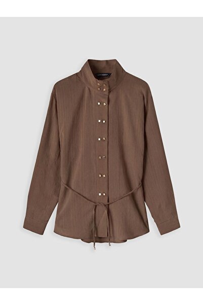 LC Waikiki Lcw Modest Belted Modal Blend Women's Shirt