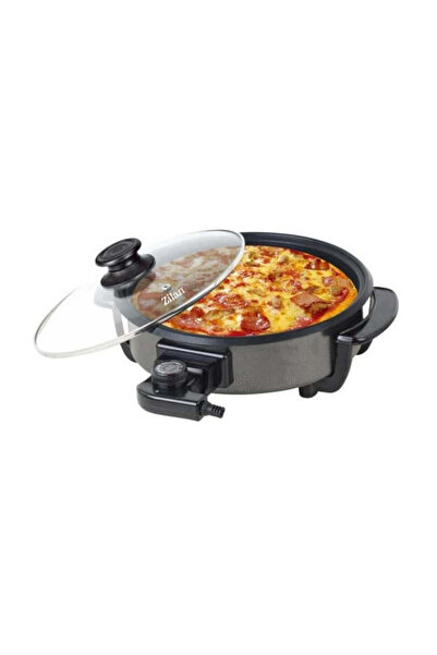 FOXMAG24 Tigaie electrică rotundă de 36 cm, putere 1500W, capac de sticlă, gr...