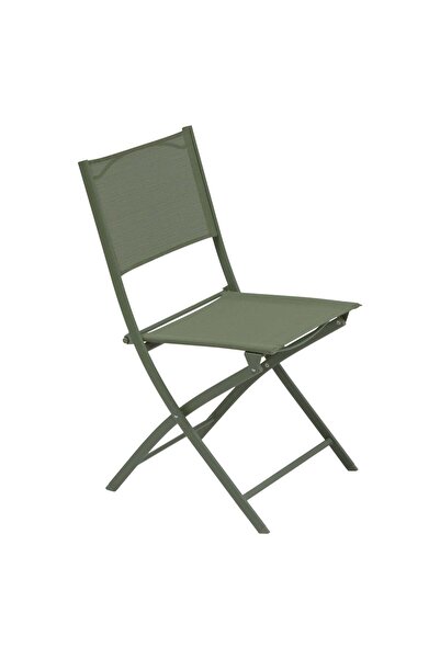 Hesperide Set de 4 scaune de grădină pliabile Modula, verzi, cu model de laur.