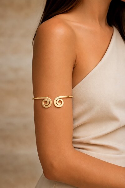 Sevil Gülgün Atelier Handmade Light Gold Pazu Handcuff – Arm Cuff Upper Arm B...