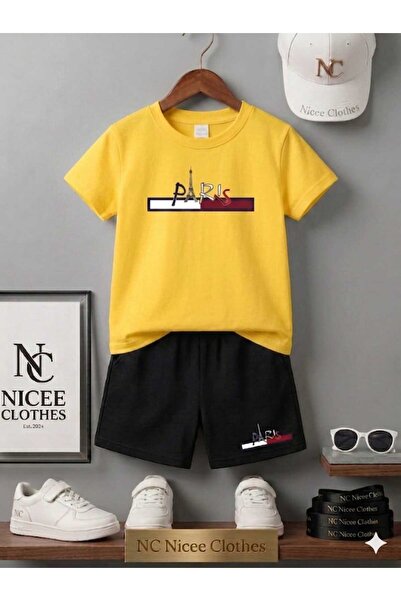 NC Nicee Clothes Tricou și pantaloni scurți de vară pentru copii, unisex (imp...