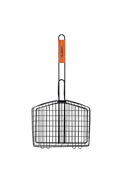 Kamille Plasă de grătar Skaut de 30 cm cu mâner din lemn