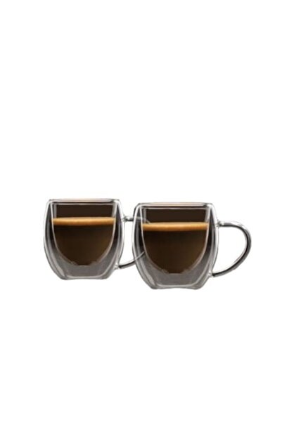 OEM Set de 6 cești de espresso cu perete dublu, din sticlă termorezistentă, 8...
