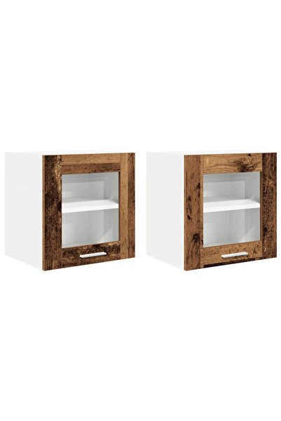 vidaxl Dulap suspendat 2 pcs Lemn vechi 40 x 31 x 40 cm Lemn compozit
