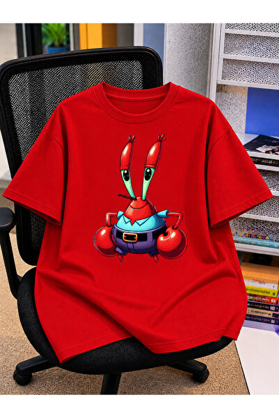 VODEXA Unisex Oversize T-Shirt Crab Krs Printed 100% Cotton T-Shirt Comfortab...