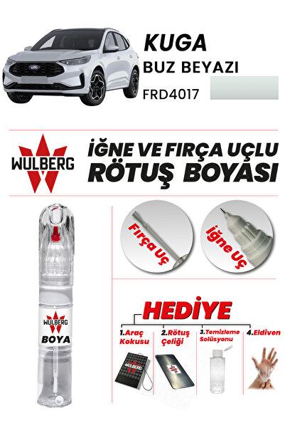 Ford Kuga Buz Beyazı 4017 Rötuş Boya 25 ml İğne & Fırça Uçlu Kalıcı Çizik Giderici