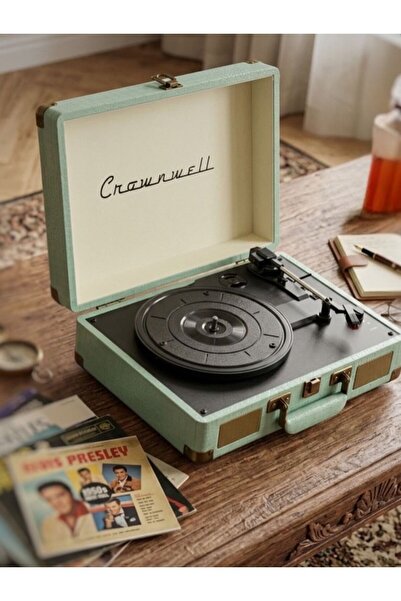 TB Crown Well Turntable Suitcase CR Series Çantalı Pikap (Su Yeşili / Yeşil)
