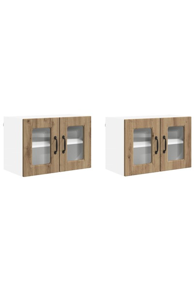 vidaxl Dulap de bucătărie 2 pcs Stejar Artizanal 60 x 31 x 40 cm
