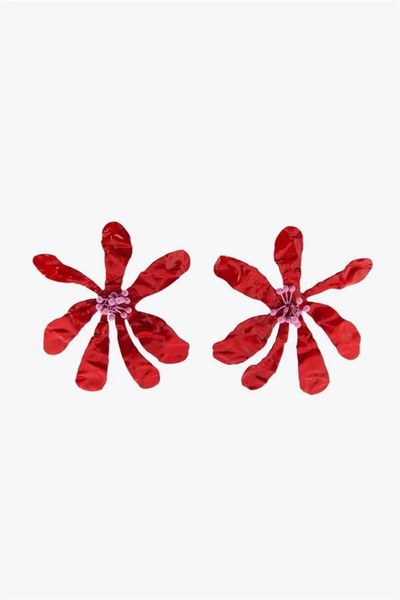 Marsilyan Nvdn- Ieg - Flower Earrings - Red Iegrs-Nvdn1