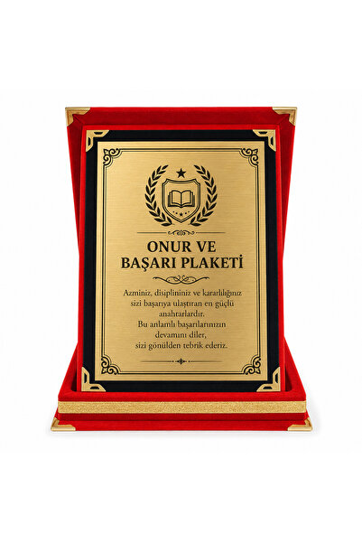 HiperAD Reklam Kadife Kutulu ONUR VE BAŞARI PLAKETİ – MEZUNİYET PLAKETİ KADİF...