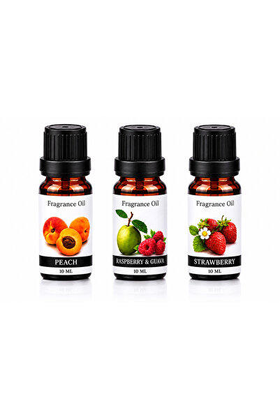 HOME AURAA Fragrance Oil 3 Pcs Set : Peach – Raspberry – Strawberry I Elegant...