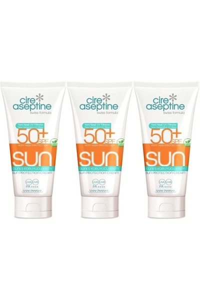 CIRE ASEPTINE Sun Sunscreen Cream 50+ Spf 150 ml (Set of 3)