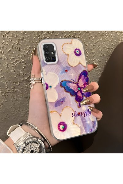 Hontinga Samsung Galaxy A51 Compatible Silicone Edge Hard Back Case Couple Ph...
