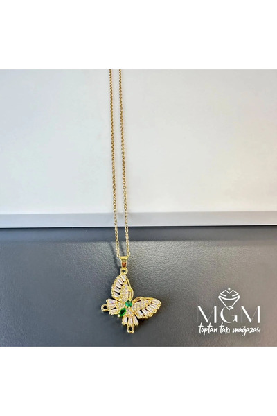 Marsilyan Nvdn- Ieg - Steel Necklace with Butterfly Detail Iegrs-Nvdn1