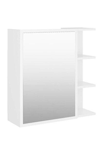 vidaxl Dulap de baie cu oglindă, alb, 62,5x20,5x64 cm, lemn prelucrat