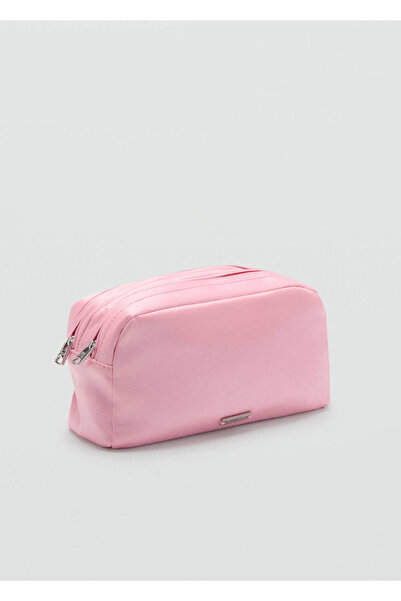 MANGO Woman Double-pocket satin toiletry bag