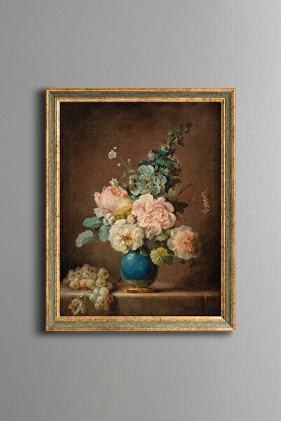 epiqart Floral Still Life - Vintage Patterned Frame - Slim Model