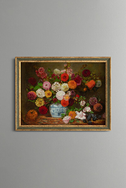 epiqart Colorful Flowers and Vase Art - Vintage Patterned Frame - Fine Model