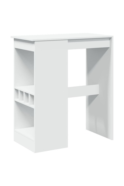 vidaxl Masă de bar cu raft, alb, 90x47,5x103,5 cm, lemn prelucrat
