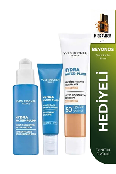 Yves Rocher Hydra Water Plump 3'lü Nem Bakım Seti Açık Orta Serum 30 ml Göz K...