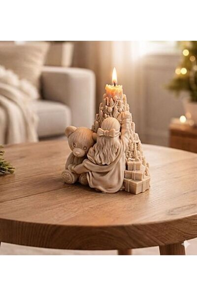 SCA CANDLE Dekoratif Mum kız ve Ayı yeniyıl sevgililer günüe özel tasarım Yen...
