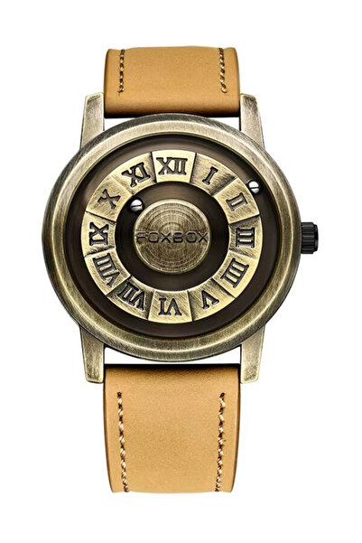 Lige Men's Watch FOXBOX Bronze Edition, Quartz, Creative Design with Roman Nu...