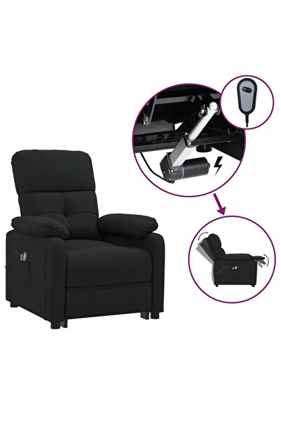 vidaxl Fotoliu de masaj electric rabatabil, negru, textil