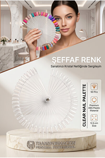 Transformacion Yelpaze Oje Kartelası 50'li, Stiletto Renk Paleti, Nail Art Su...